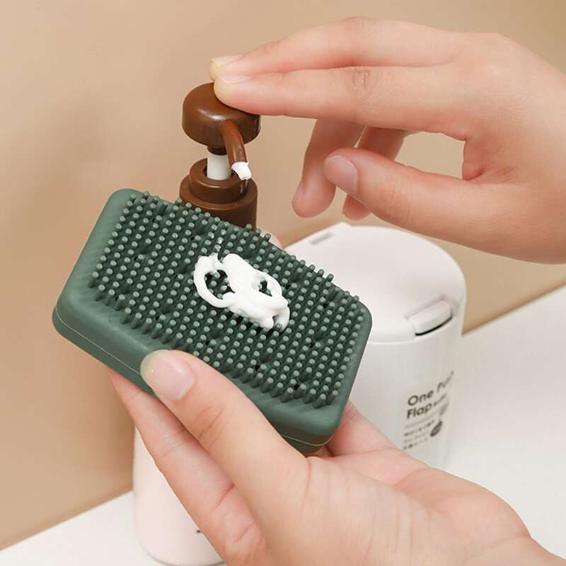 

1pc Silicone Bath Brush, Green