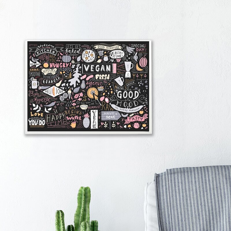 

Letter Graphic Wall Painting Without Frame, Multicolor