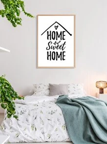 Letter Graphic Wall Painting Without Frame - White - View 7