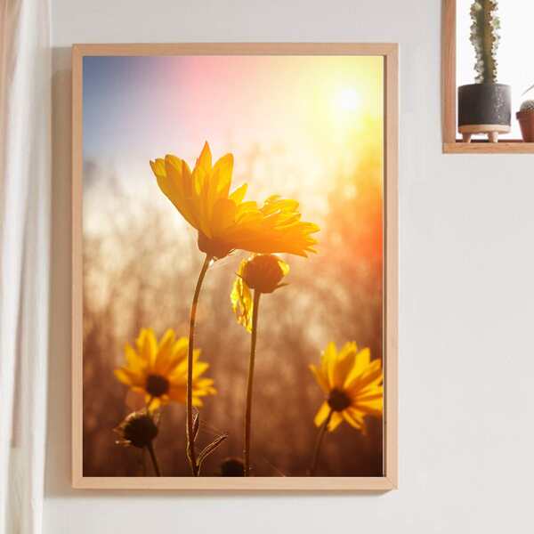 

Flower Print Wall Painting Without Frame, Multicolor