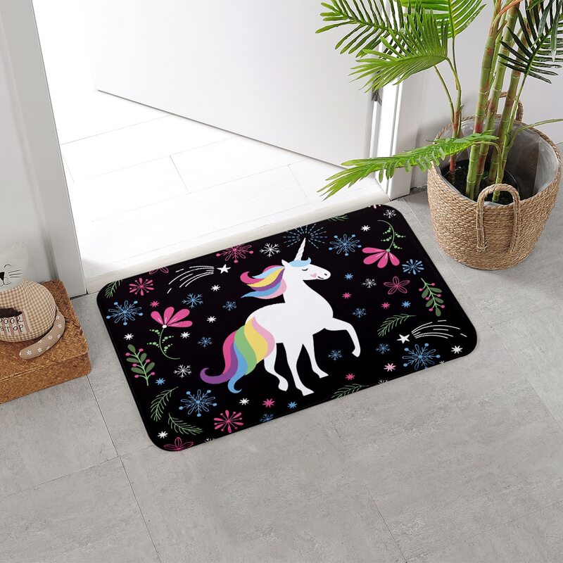

Unicorn Print Floor Mat, Multicolor