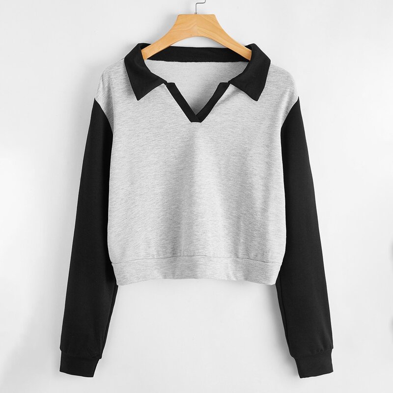 

Colorblock Crop Sweatshirt, Multicolor