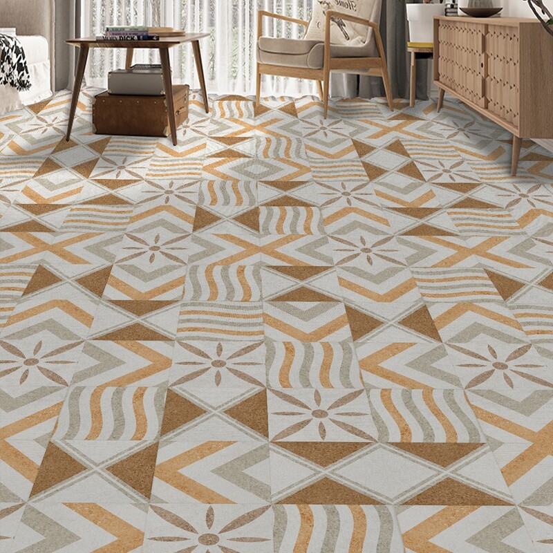 

4pcs Geometric Pattern Carpet, Multicolor