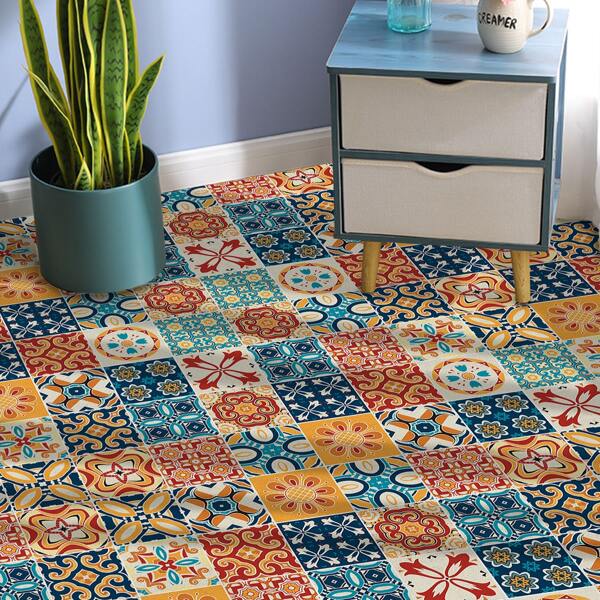

4pcs Patchwork Pattern Carpet, Multicolor