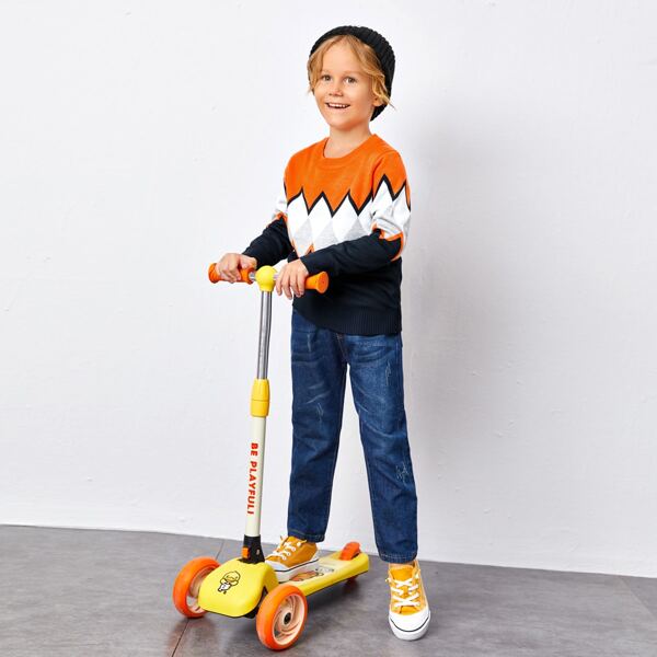 

Boy Geo Pattern Colorblock Sweater, Multicolor