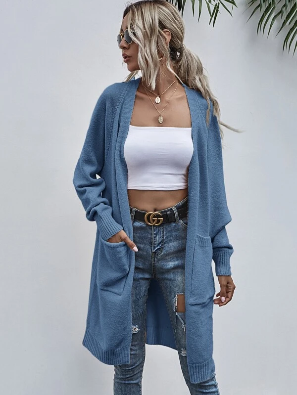 Solid Dual Pocket Cardigan | romwe.com