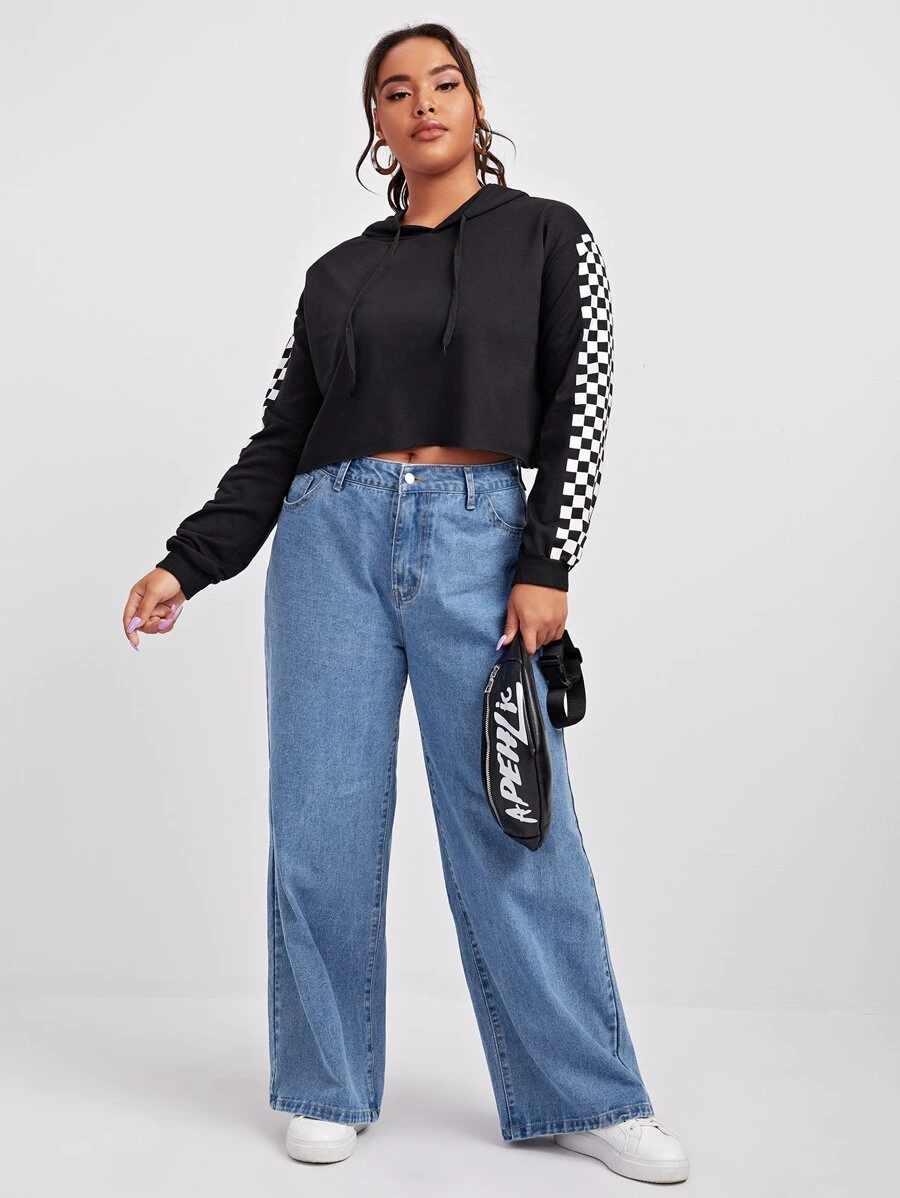 Jeans de pierna ancha con bolsillo oblicuo - Azul lavado medio - Ver 1