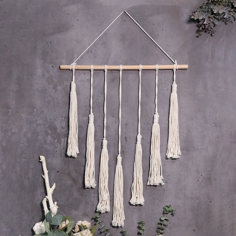 

1pc Tassel Wall Hanging, Beige