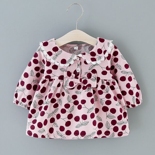 

Toddler Girls Bow Front Cherry Print Blouse, Multicolor