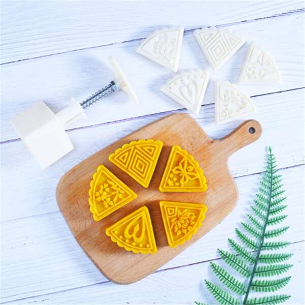 

6pcs Moon Cake Mold Set, White