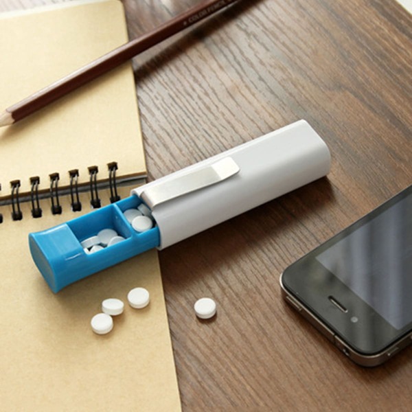 

1pc Portable Pill Storage Box, White