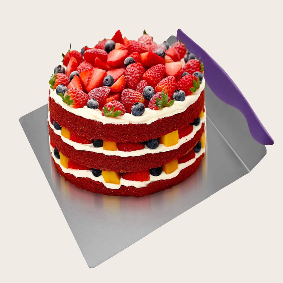 

Stainless Steel Cake Transfer Shovel, Purple