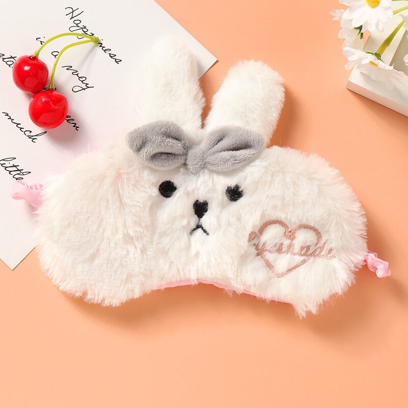 

Cartoon Plush Eye Cover, White