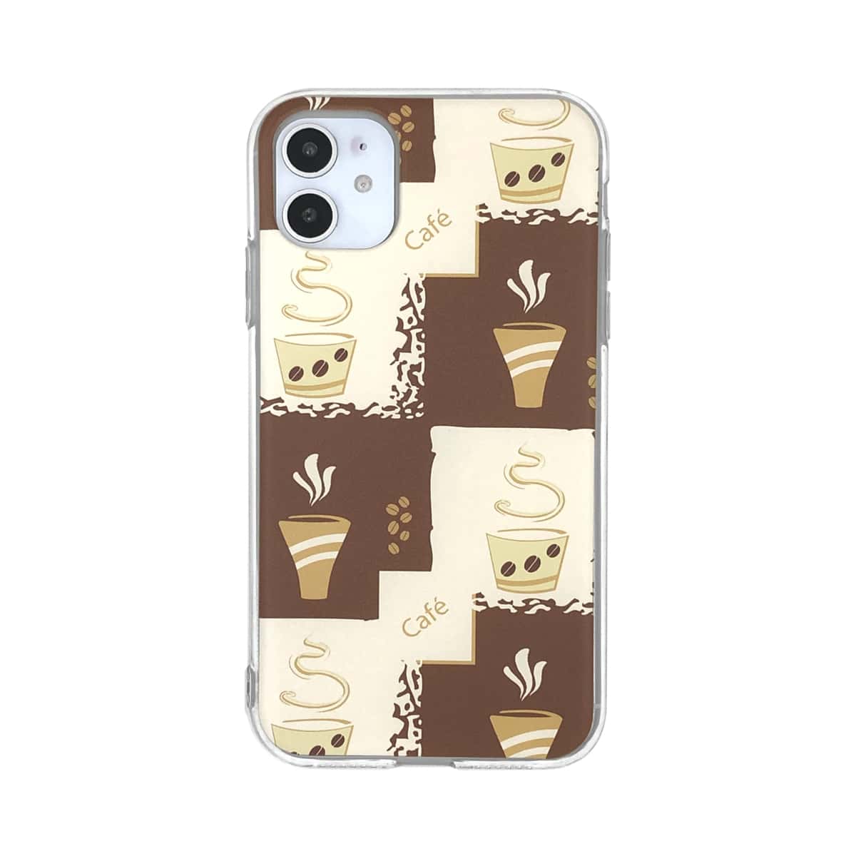 

1pc Coffee Print iPhone Case, Multicolor