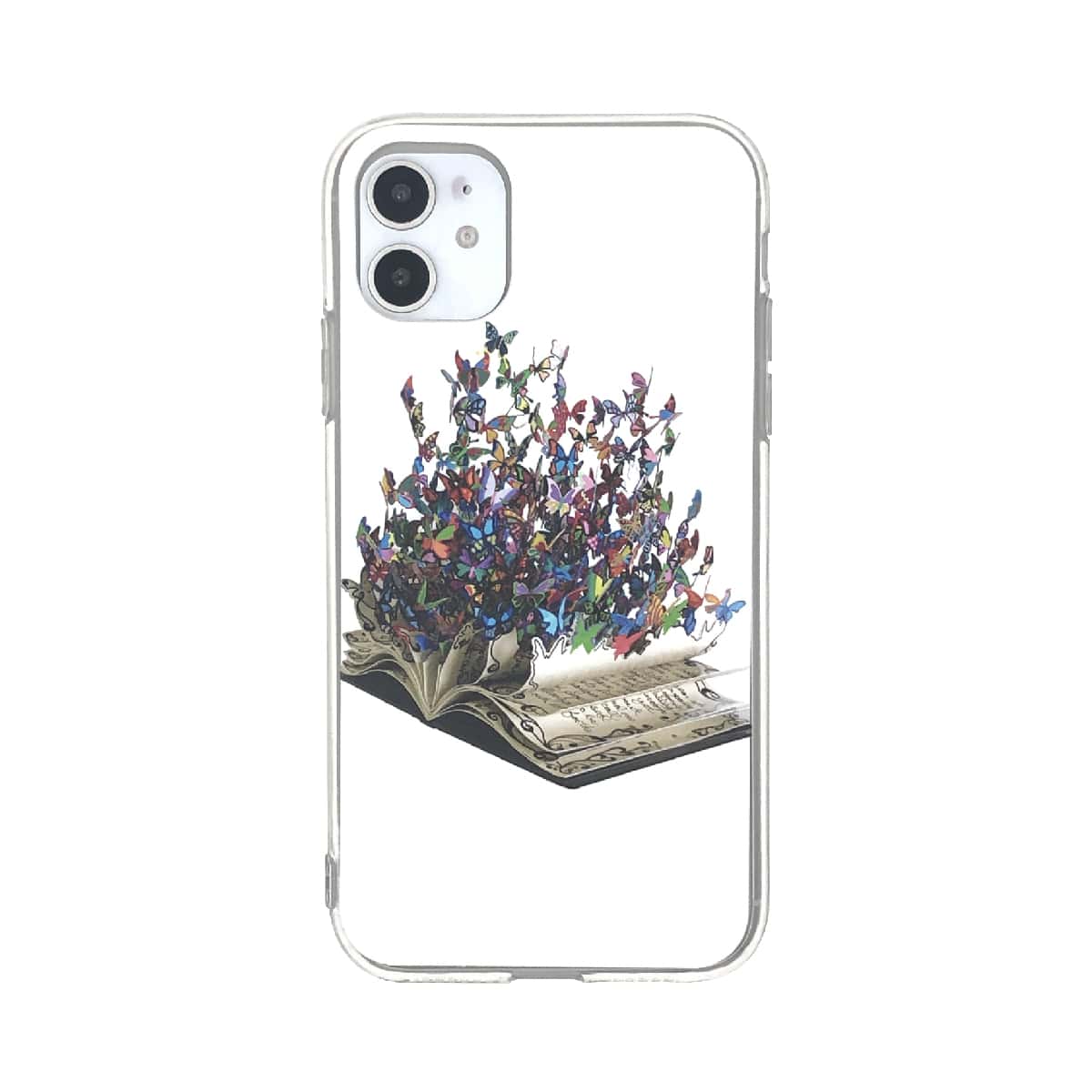 

1pc Butterfly & Book Pattern iPhone Case, Multicolor