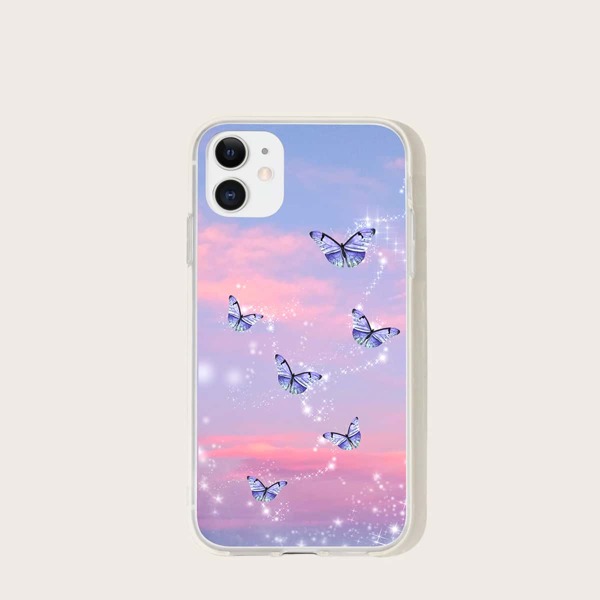 

Чехол для iPhone с рисунком бабочки 1шт, Многоцветный