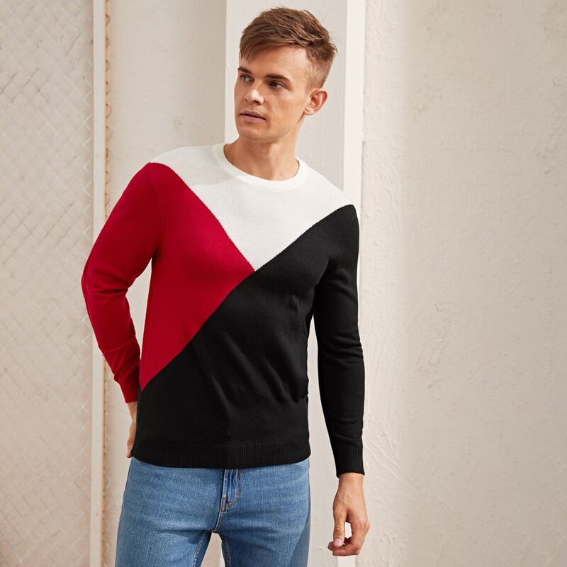 

Guys Color Block Sweater, Multicolor