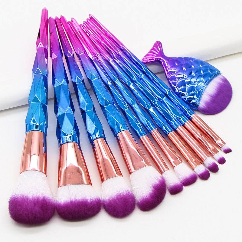 

11pcs Duo-fiber Makeup Brush Set, Multicolor