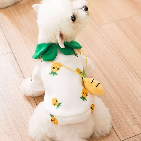 

1pc Pineapple Pattern Dog Sweatshirt, Multicolor