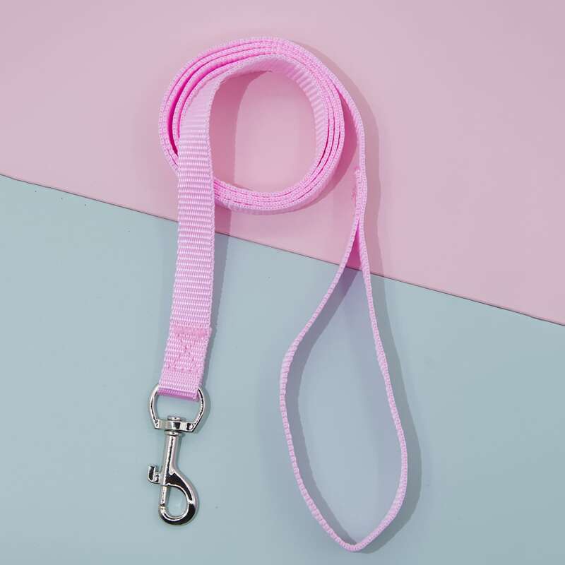 

1pc Plain Dog Leash, Pink