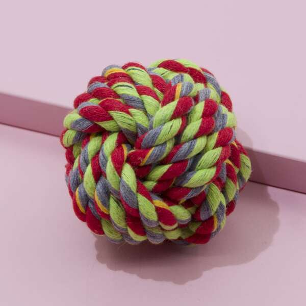 

1pc Dog Bit-resistant Random Rope Ball, Multicolor