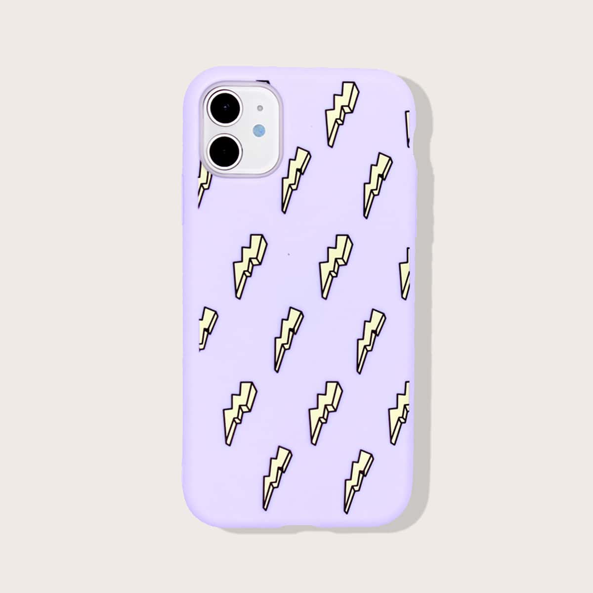 

1pc Lightning iPhone Case, Purple