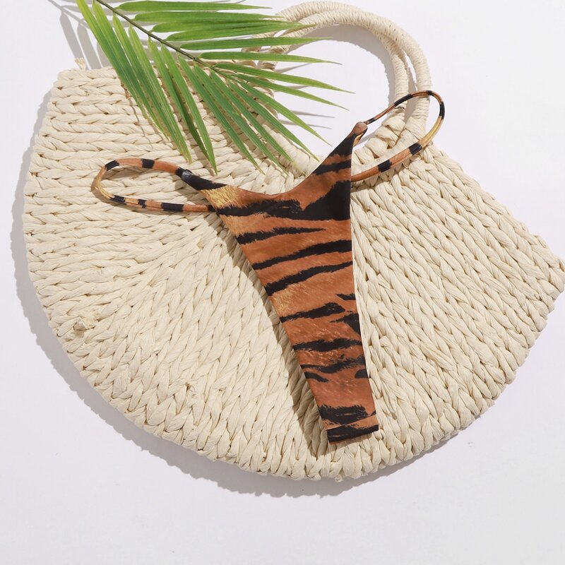 

Tiger Print Thong Bikini Bottom, Multicolor