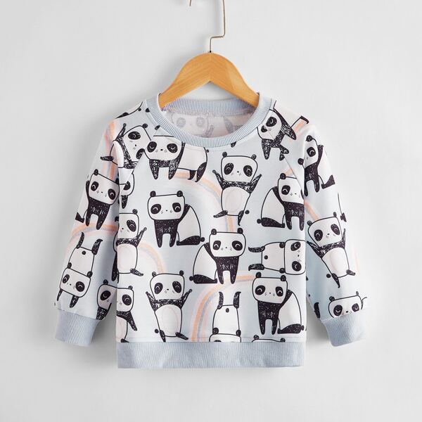 

Toddler Girls Cartoon Graphic Raglan Sleeve Sweatshirt, Multicolor