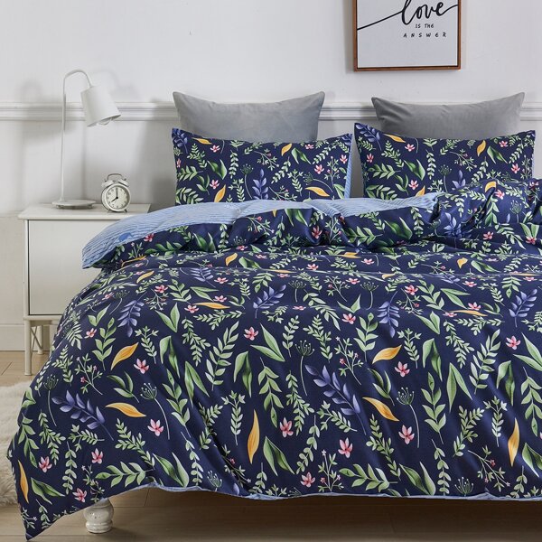 

Flower Print Bedding Set Without Filler, Multicolor