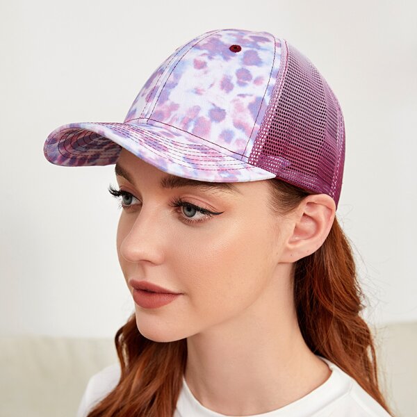 

Tie Dye Pattern Baseball Cap, Purple