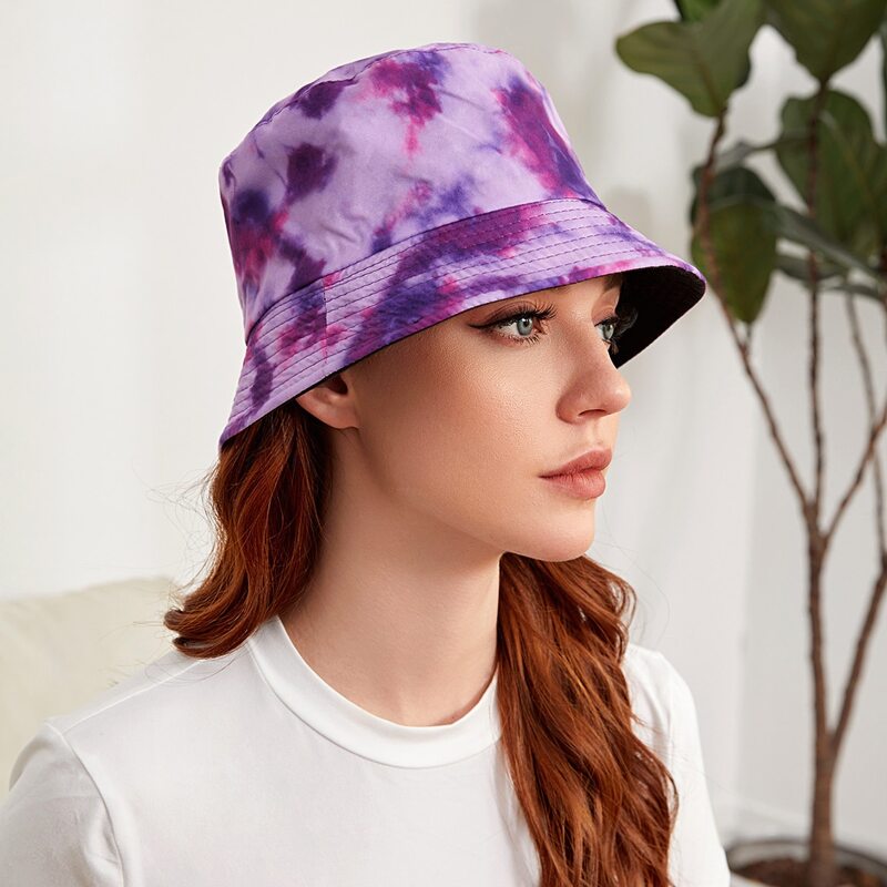 

Tie Dye Pattern Bucket Hat, Purple