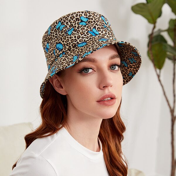

Leopard Pattern Bucket Hat, Multicolor