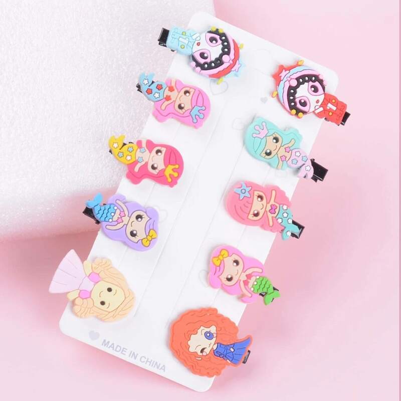

10pcs Pretty Girl Design Hair Clip, Multicolor