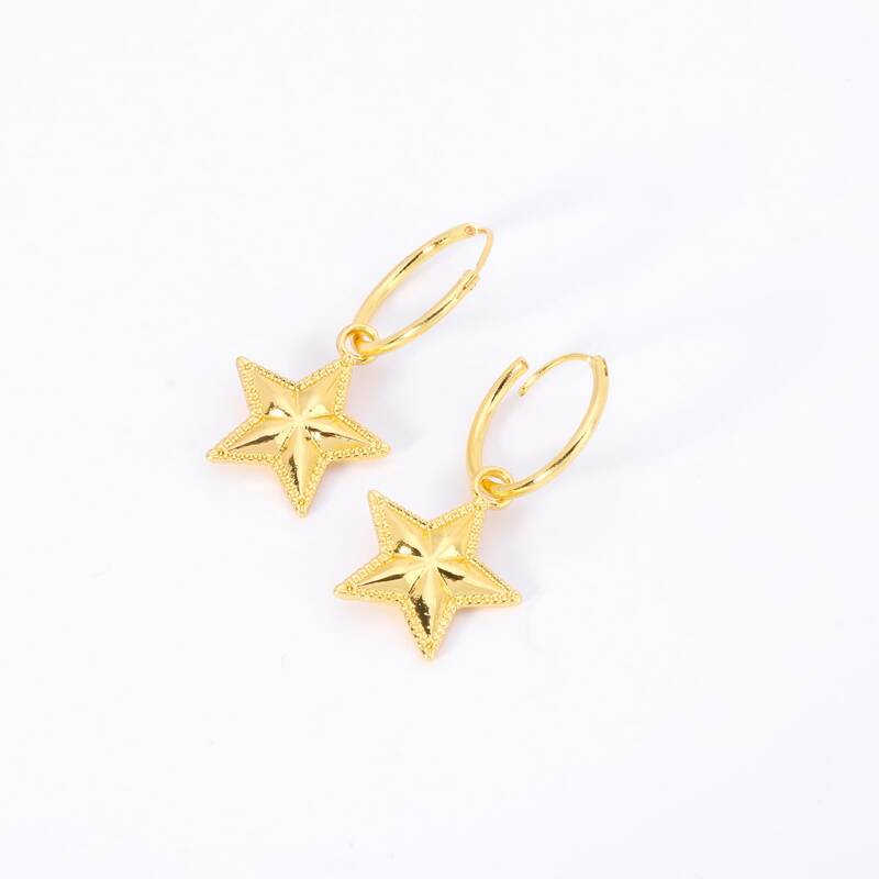 

Star Drop Earrings, Gold