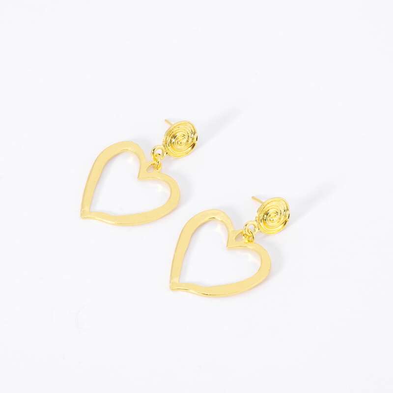 

Heart Drop Earrings, Gold