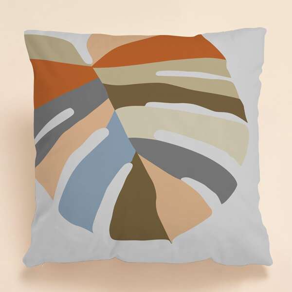 

Leaf Print Cushion Cover Without Filler, Multicolor
