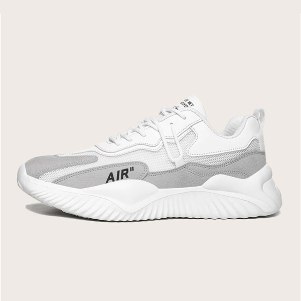 

Men Lace-up Front Wide Fit Sneakers, White
