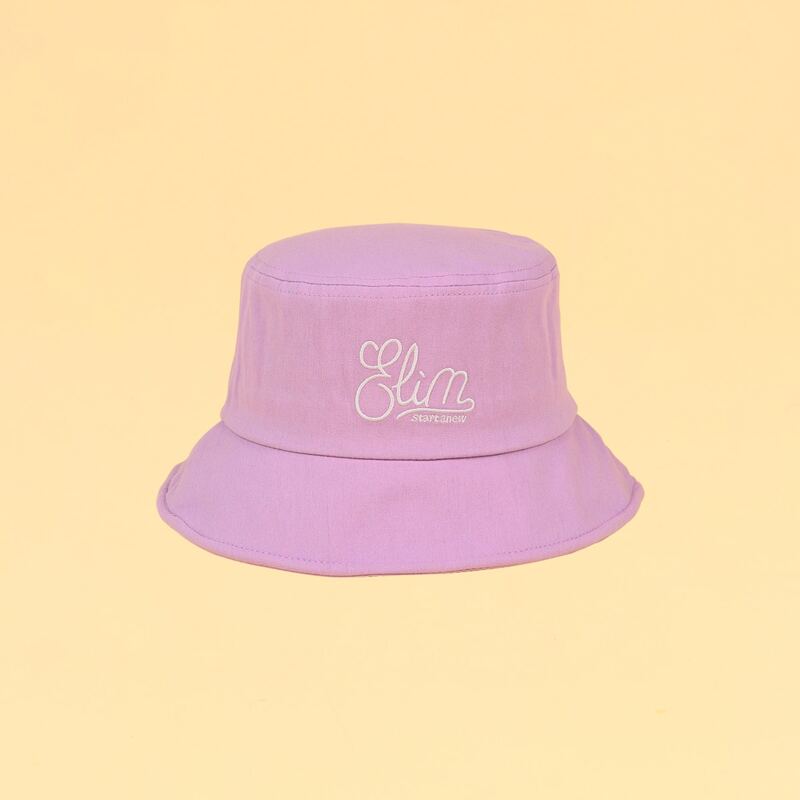 

Letter Embroidery Bucket Hat, Lilac purple