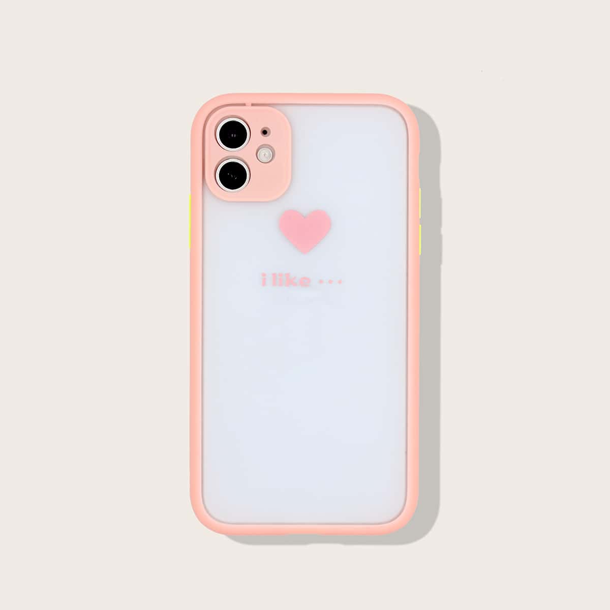 

1pc Heart Print iPhone Case, Pink