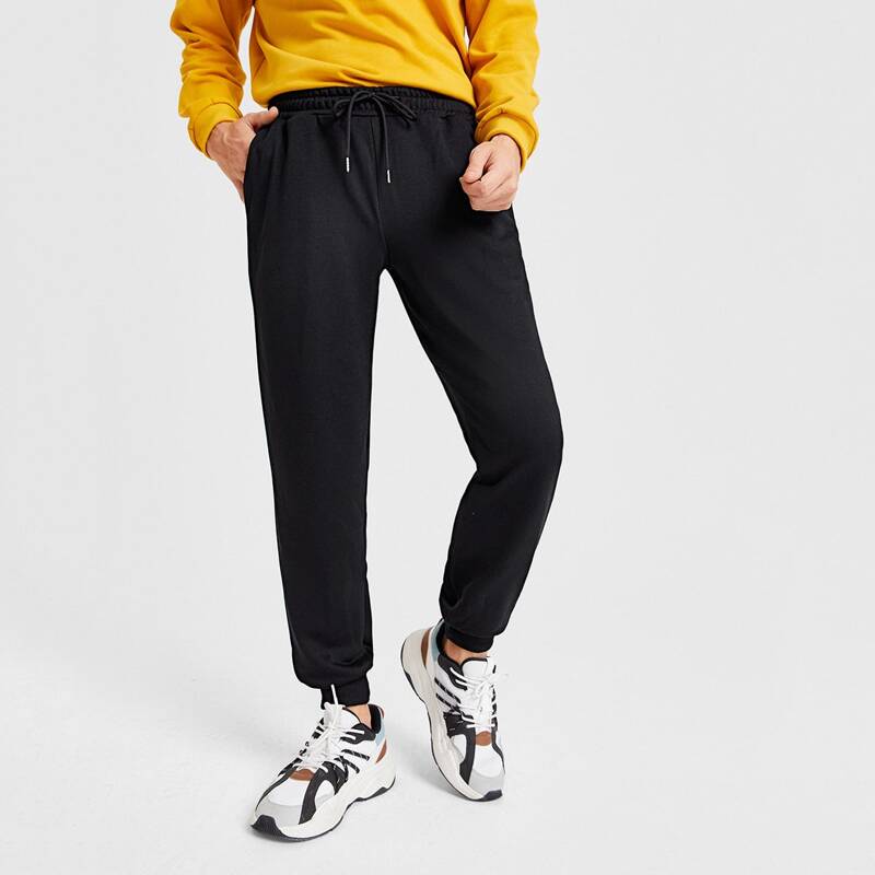 

Guys Solid Sweatpants, Black