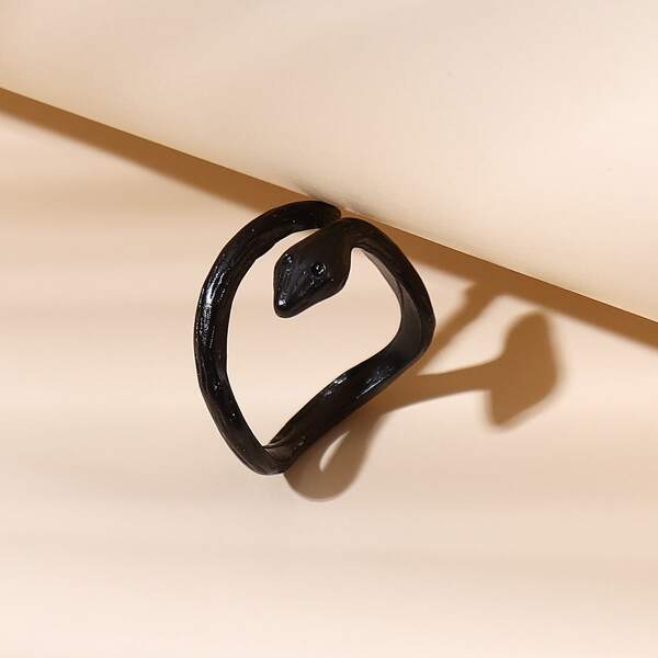 

Serpentine Cuff Ring, Black