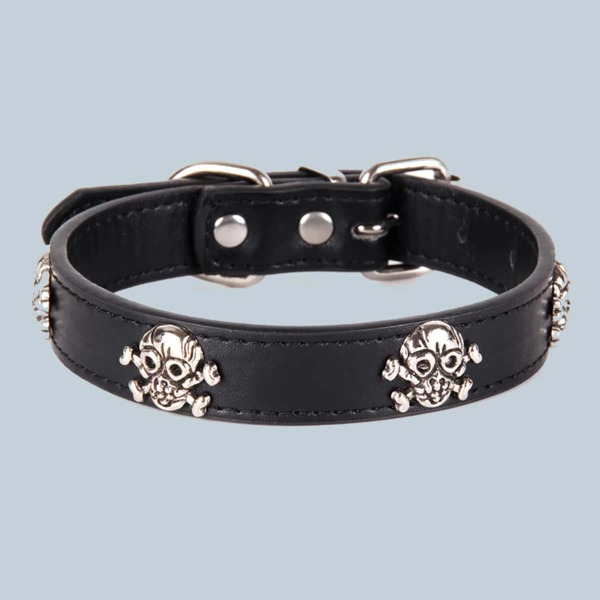 

1pc Skull Decor Dog Collar, Black