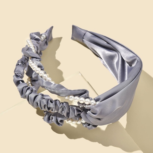 

Faux Pearl Decor Hair Hoop, Blue
