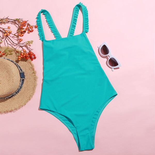 

Слитный купальник ремешок, Синий