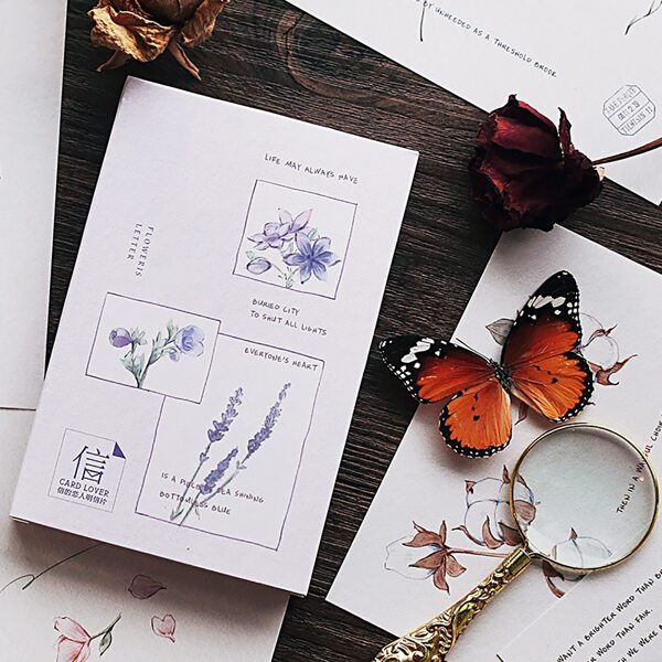 

30sheets Flower Print Postcard, Multicolor
