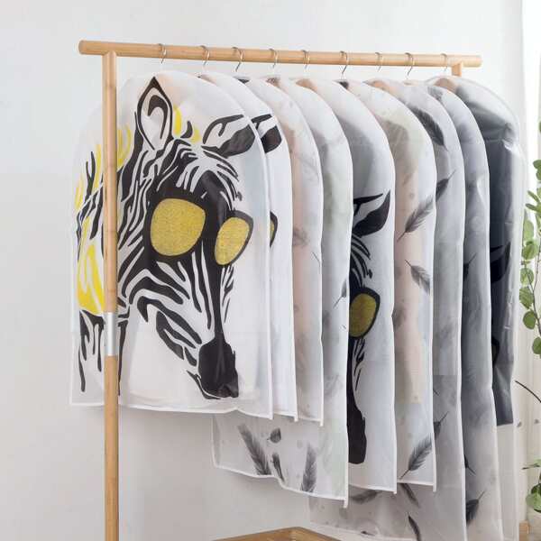 

1pc Zebra Print Clothes Dust Bag, Multicolor