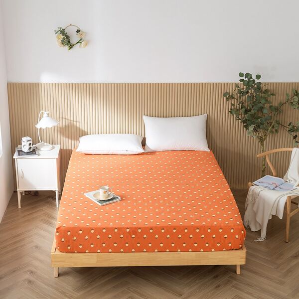 

Pine Cone Print Fitted Sheet, Orange