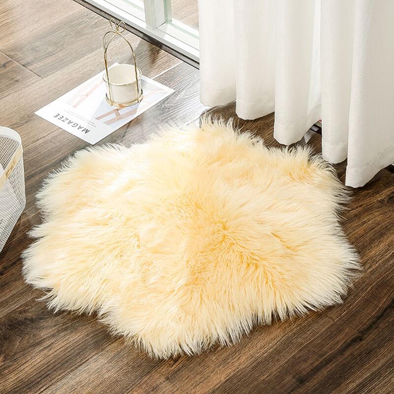 

Flower Shaped Faux Fur Carpet, Yellow