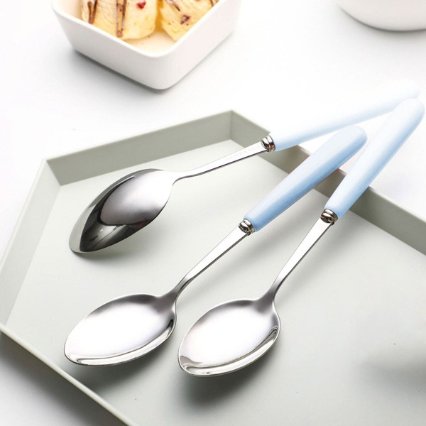 

1pc Stainless Steel Spoon, Blue