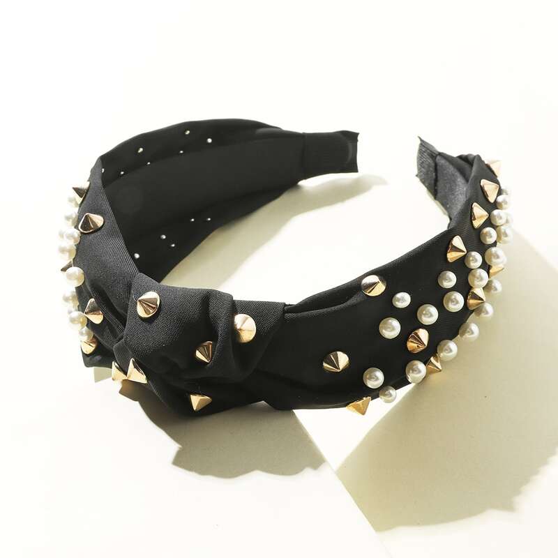 

Faux Pearl Decor Hair Hoop, Black